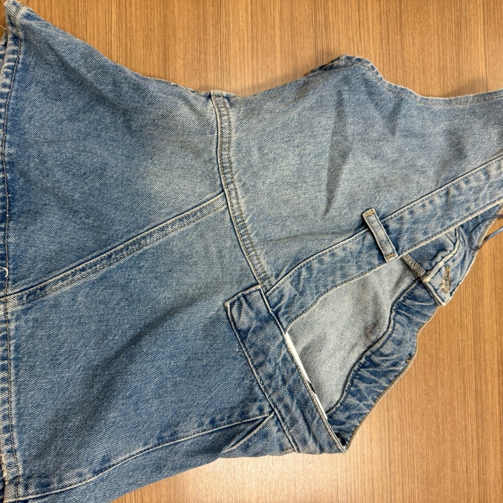 NWT Zara Denim Jean one shoulder‎ top - Picture 4 of 5